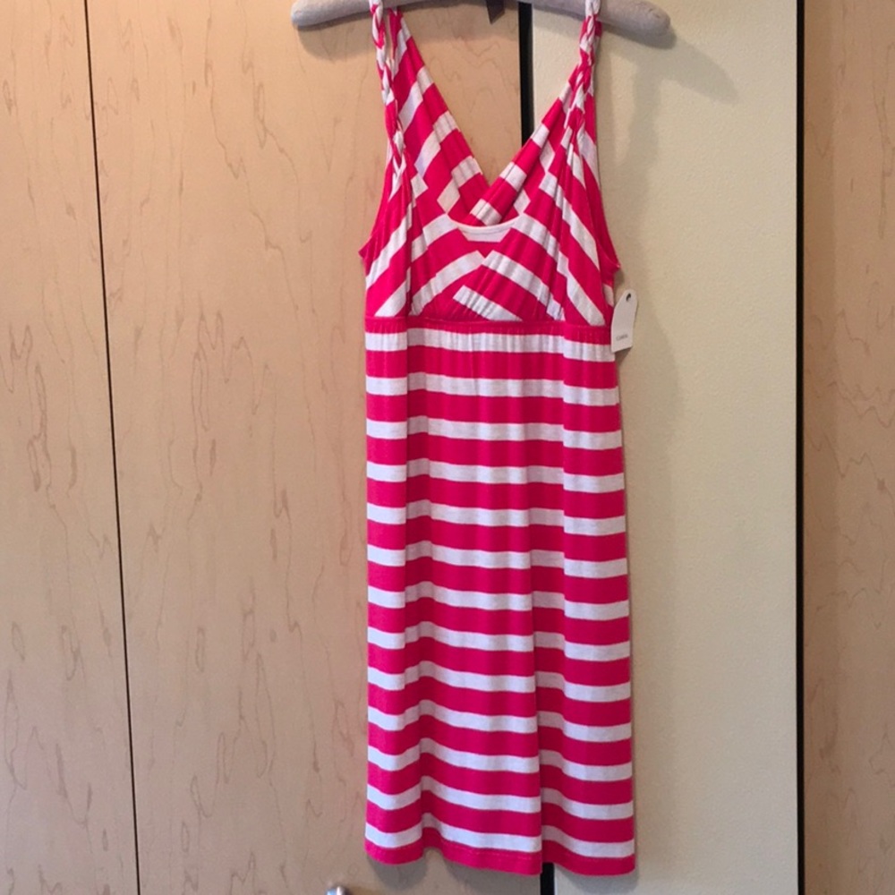 Caslon Pink and White Striped Dress